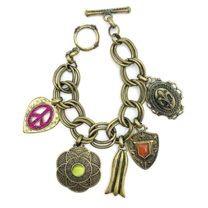 Antiqued‎ Bronze Charm Bracelet